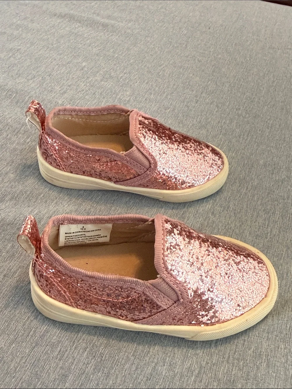 Toddler Girls Sparkle Slip-On Sneakers - Rose Pink, Old Navy Sz 5 (12.5)